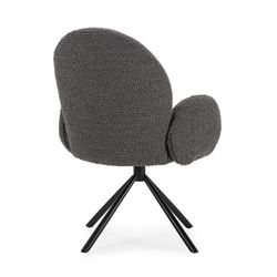 Poltrona girevole, 62 x 60 x 90 cm, in tessuto grigio scuro | Collezione Dario
