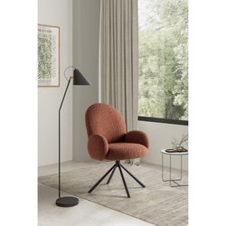 Poltrona girevole, 63 x 60 x 89 cm, in tessuto teja | Collezione Dario