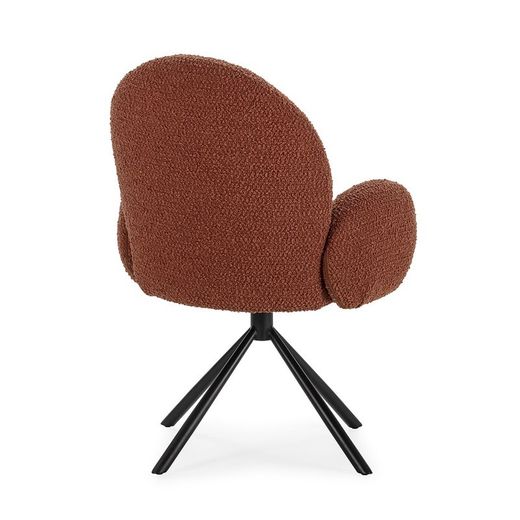 Poltrona girevole, 63 x 60 x 89 cm, in tessuto teja | Collezione Dario