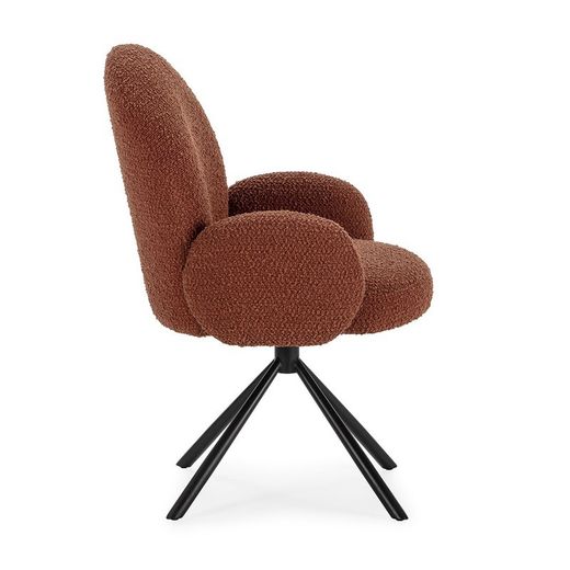 Poltrona girevole, 63 x 60 x 89 cm, in tessuto teja | Collezione Dario