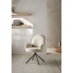 Sillón giratorio, 63 x 60 x 90 cm, de tejido  en blanco | Colección Dario