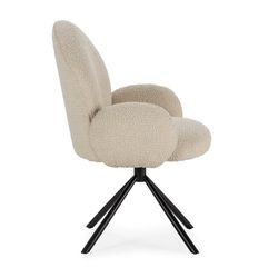 Sillón giratorio, 63 x 60 x 90 cm, de tejido  en blanco | Colección Dario