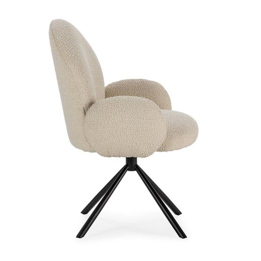 Sillón giratorio, 63 x 60 x 90 cm, de tejido  en blanco | Colección Dario