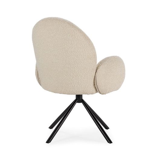 Sillón giratorio, 63 x 60 x 90 cm, de tejido  en blanco | Colección Dario