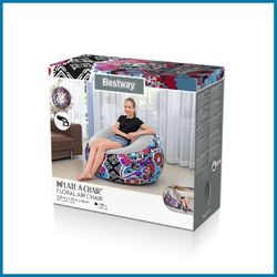 Canapé Gonflable Bestway 112x112x66 cm Surface Flocée Motif Floral