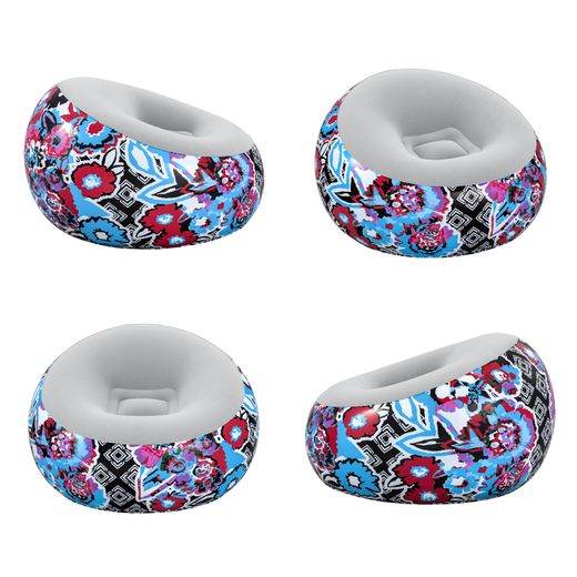 Canapé Gonflable Bestway 112x112x66 cm Surface Flocée Motif Floral