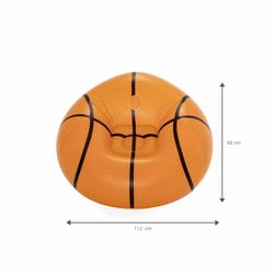 Sofá inflável bola de basquete Bestway 114x112x66 cm laranja