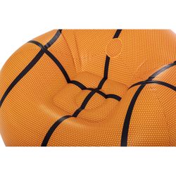Sofá inflável bola de basquete Bestway 114x112x66 cm laranja
