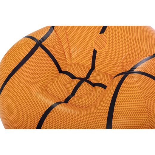 Sofá inflável bola de basquete Bestway 114x112x66 cm laranja