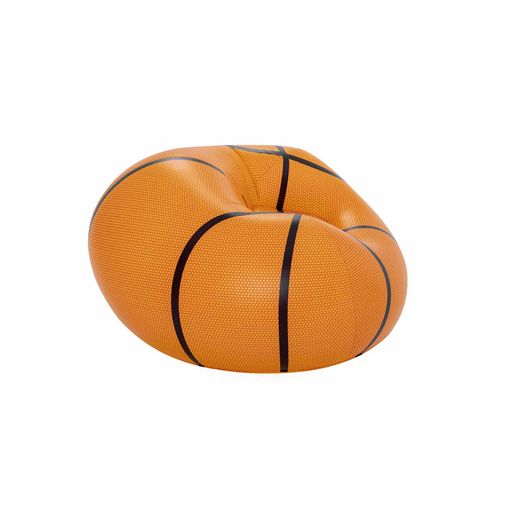 Sofá inflável bola de basquete Bestway 114x112x66 cm laranja