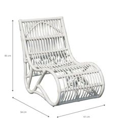 Poltrona da giardino, 61 x 94 x 85 cm, in rattan bianco | Collezione Pure