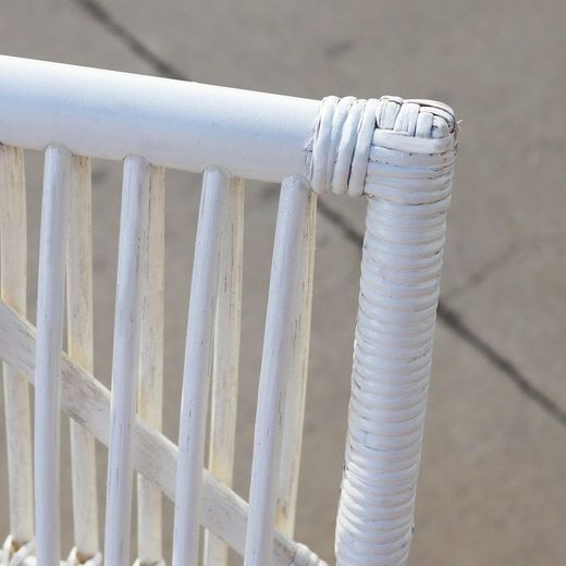 Poltrona da giardino, 61 x 94 x 85 cm, in rattan bianco | Collezione Pure