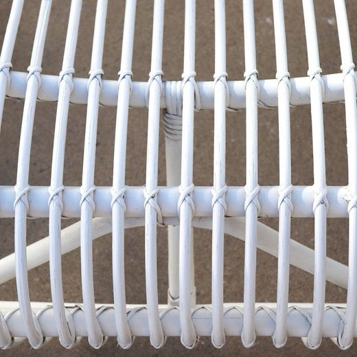 Poltrona da giardino, 61 x 94 x 85 cm, in rattan bianco | Collezione Pure