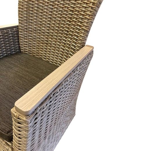 Poltrona da giardino, 65 x 68,5 x 93,5 cm, in acciaio e rattan sintetico colore beige | Collezione Torino