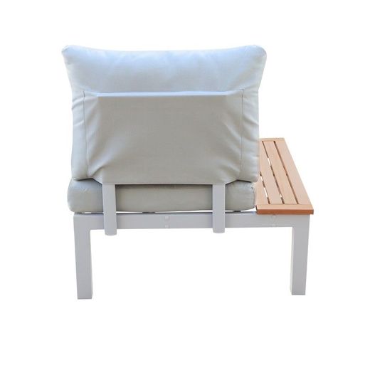 Poltrona da giardino, 78,2 x 76,6 x 73 cm, in alluminio grigio e legno naturale | Collezione Bérgamo