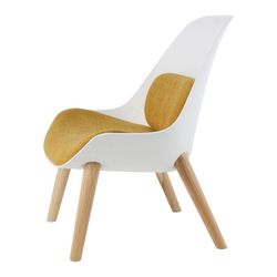 Sillón, 71 x 73 x 90 cm, blanco y mostaza |  Colección Kemen