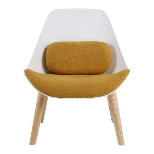 Sillón, 71 x 73 x 90 cm, blanco y mostaza |  Colección Kemen