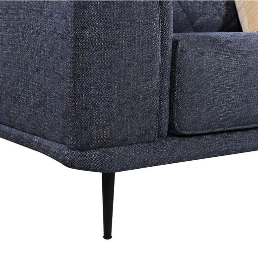 Sofá con Chaiselongue a la Derecha Pärumm Abruzzo 300x95/175x85 cm Azul Jaspeado con Cojines