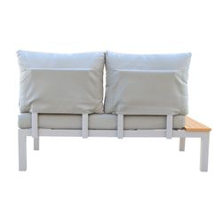 Divano da giardino, 138,2 x 76,6 x 73 cm, in alluminio grigio e naturale | Collezione Bérgamo