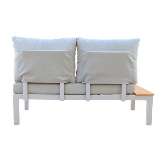 Divano da giardino, 138,2 x 76,6 x 73 cm, in alluminio grigio e naturale | Collezione Bérgamo