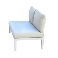 Divano da giardino, 138,2 x 76,6 x 73 cm, in alluminio grigio e naturale | Collezione Bérgamo