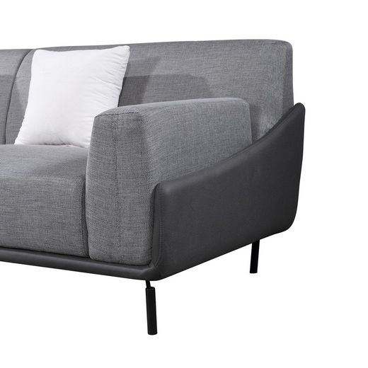 Divano con Chaise Longue a Sinistra, 300 x 90/175 x 80 cm, 3 posti grigio con cuscini | Collezione Puglia Pärumm