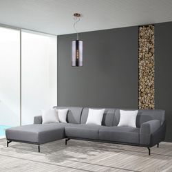 Divano con Chaise Longue a Sinistra, 300 x 90/175 x 80 cm, 3 posti grigio con cuscini | Collezione Puglia Pärumm