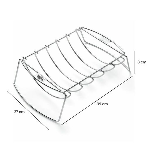 Soporte de cocción Weber 39x27x8 cm, diseño reversible 2 en 1