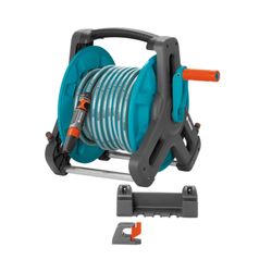 Soporte y carrete portamanguera Gardena Classic 50 con manguera y sistema antigoteo