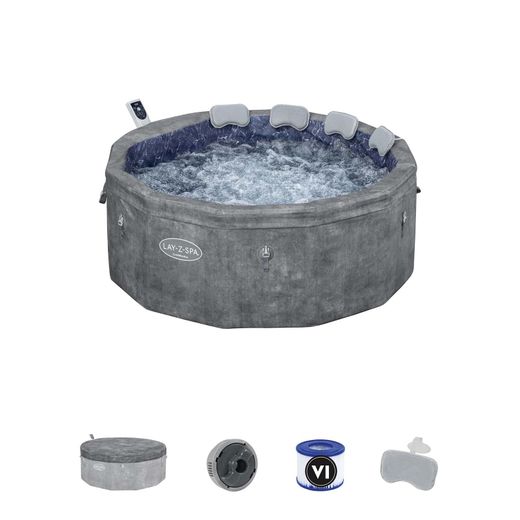 Spa inflável Bestway Lay-Z-Spa Carrara Smart AirJet Ø170 cm cinza pedra