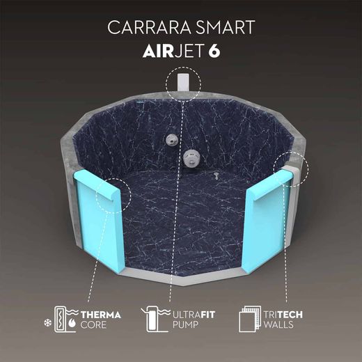 Spa inflável Bestway Lay-Z-Spa Carrara Smart AirJet Ø170 cm cinza pedra