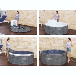 Spa inflável Bestway Lay-Z-Spa Carrara Smart AirJet Ø170 cm cinza pedra