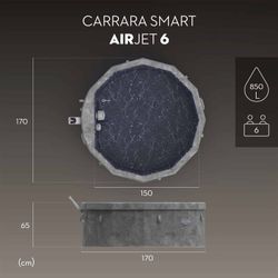 Spa inflável Bestway Lay-Z-Spa Carrara Smart AirJet Ø170 cm cinza pedra