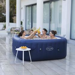 Spa inflável Bestway Lay-Z-Spa Hawaii 180x180x71 cm, 140 jatos, azul e branco