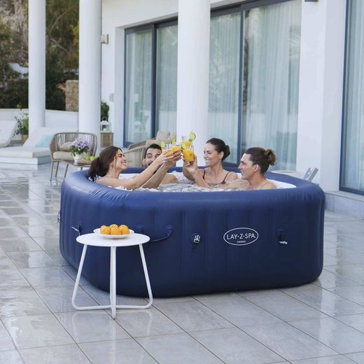Spa inflável Bestway Lay-Z-Spa Hawaii 180x180x71 cm, 140 jatos, azul e branco