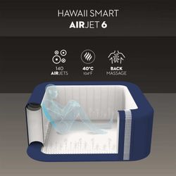 Spa inflável Bestway Lay-Z-Spa Hawaii 180x180x71 cm, 140 jatos, azul e branco