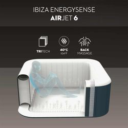 Jacuzzi gonfiabile Bestway Lay-Z-Spa Ibiza Energy-Efficient AirJet 6 verde scuro 180x180x66 cm