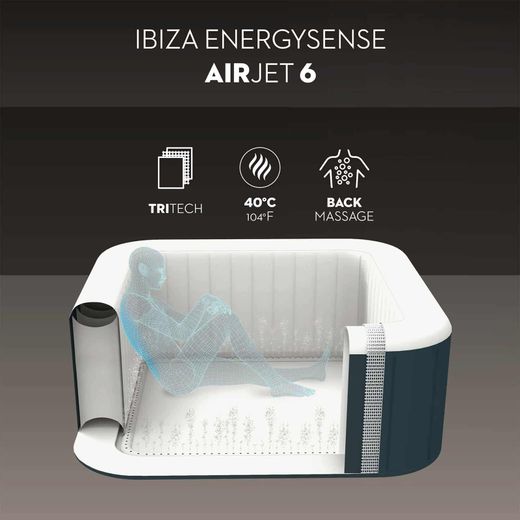 Jacuzzi gonfiabile Bestway Lay-Z-Spa Ibiza Energy-Efficient AirJet 6 verde scuro 180x180x66 cm