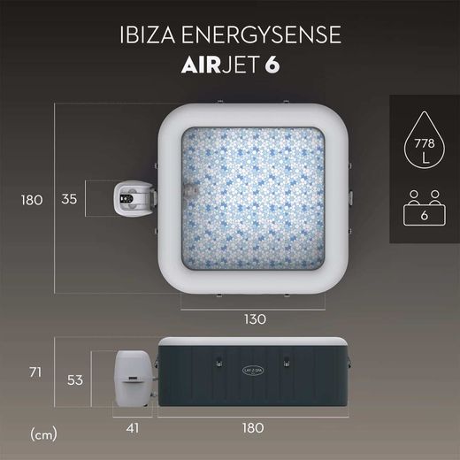Jacuzzi gonfiabile Bestway Lay-Z-Spa Ibiza Energy-Efficient AirJet 6 verde scuro 180x180x66 cm