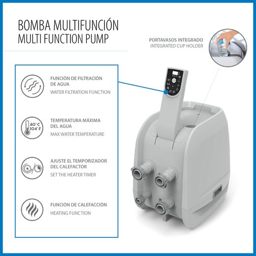 Jacuzzi Gonfiabile Bestway Lay-Z-Spa Maldives Smart Luxe 201x201x80 cm per 5-7 Persone con Airjet e App