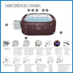 Jacuzzi Gonfiabile Bestway Lay-Z-Spa Maldives Smart Luxe 201x201x80 cm per 5-7 Persone con Airjet e App