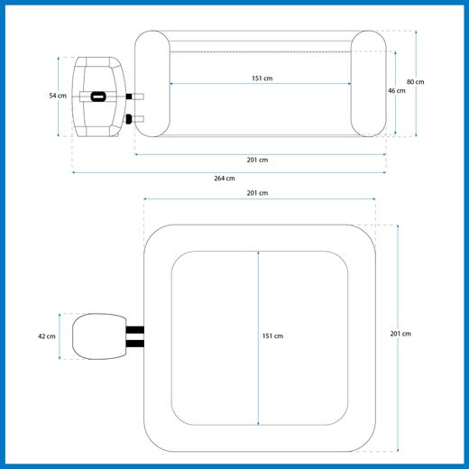 Jacuzzi Gonfiabile Bestway Lay-Z-Spa Maldives Smart Luxe 201x201x80 cm per 5-7 Persone con Airjet e App