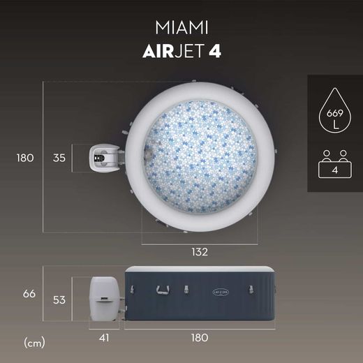Spa inflável Bestway Lay-Z-Spa Miami Energy-Efficient AirJet Ø180 cm azul escuro