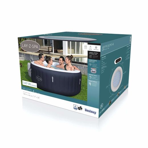 Spa inflável Bestway Lay-Z-Spa Miami Energy-Efficient AirJet Ø180 cm azul escuro
