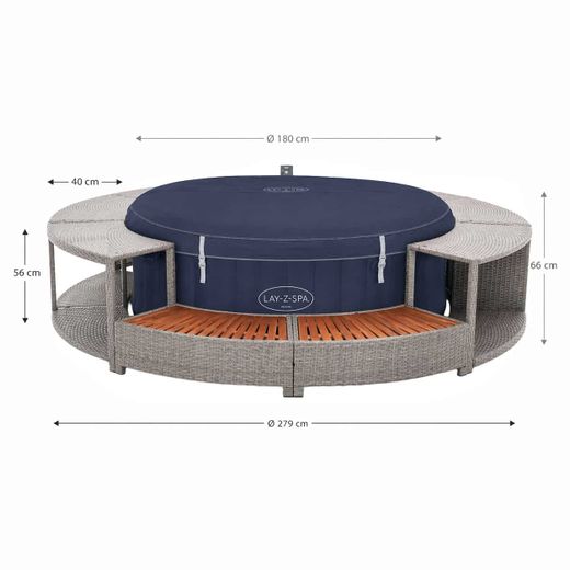 Spa Gonflable Bestway Lay-Z-Spa Miami Energy-Efficient AirJet Ø180 + Revêtement K2O Full