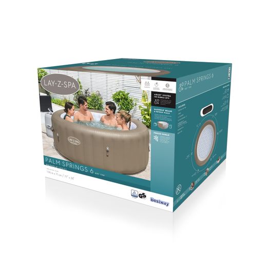 Spa Gonflable Bestway Lay-Z-Spa Palm Springs AirJet Ø196x71 cm pour 4-6 Personnes avec AirJet et