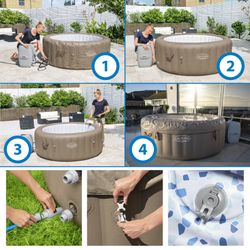 Spa Gonflable Bestway Lay-Z-Spa Palm Springs AirJet Ø196x71 cm pour 4-6 Personnes avec AirJet et