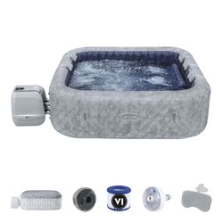 Jacuzzi gonflable Bestway Lay-Z-Spa San Francisco MaxHold EnergySense Smart Luxe HydroJet Pro 7 gris