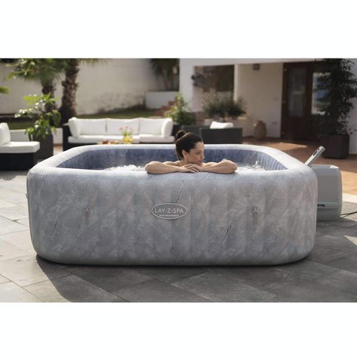 Jacuzzi gonflable Bestway Lay-Z-Spa San Francisco MaxHold EnergySense Smart Luxe HydroJet Pro 7 gris
