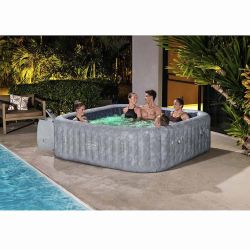 Jacuzzi gonflable Bestway Lay-Z-Spa San Francisco MaxHold EnergySense Smart Luxe HydroJet Pro 7 gris